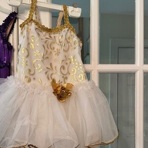 Elegant Gold and White Kids Costume